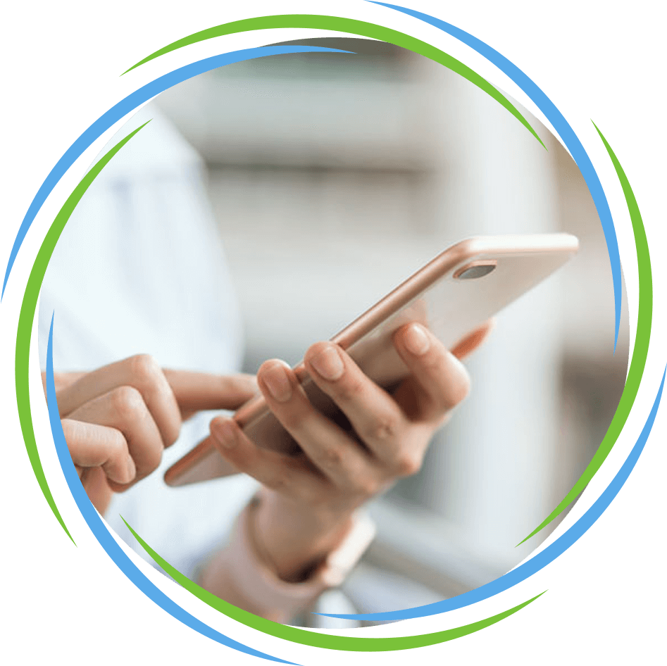 dental patient using phone